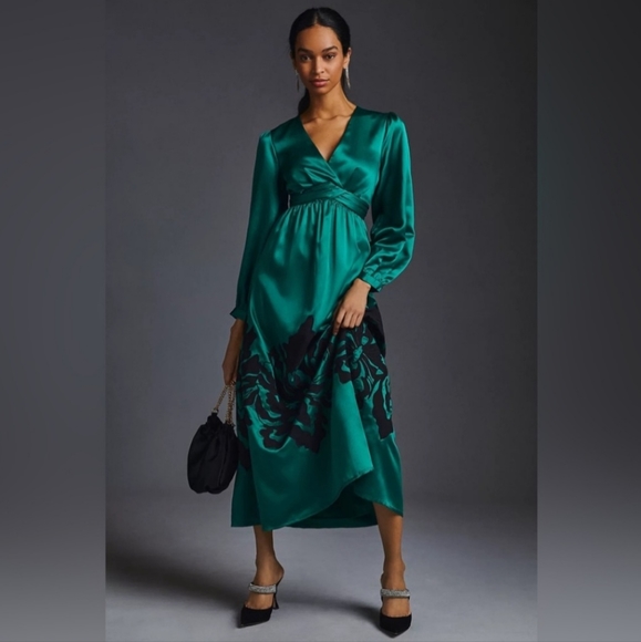 anthropologie emerald green dress Sage Green Bridesmaid Dresses Long Chiffon Mix And Matched – Lisposa main image 0